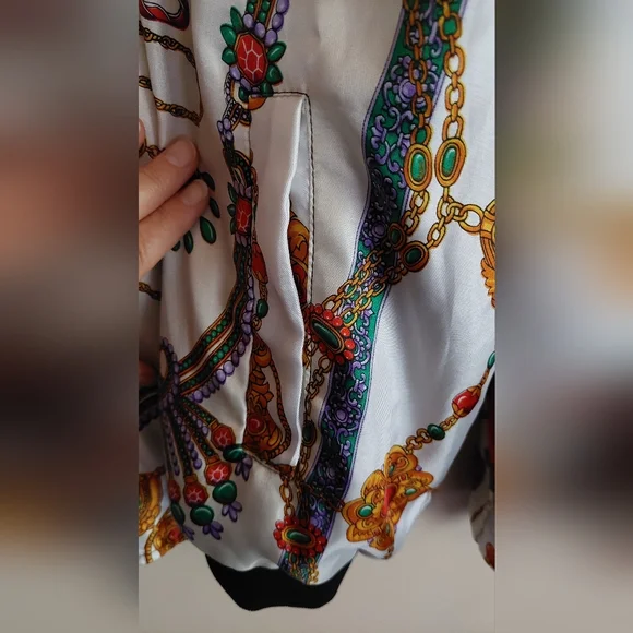 Colorful Patterned Bomber Jacket - Picture 3 of 3